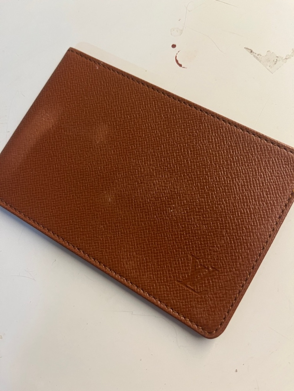 Louis Vuitton Brown Textured tiaga Card Holder rehab